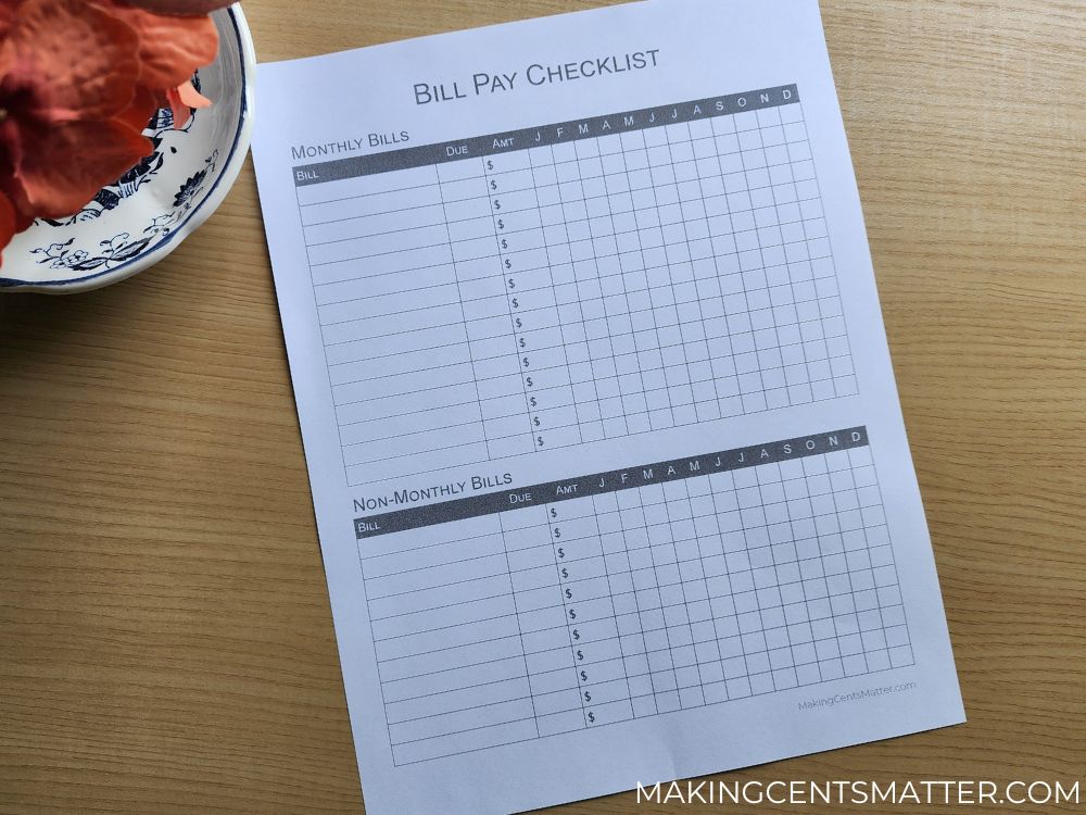 Bill Pay Checklist | Organize Your Finances With This Free Printable ...