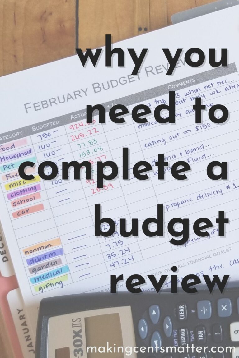 How To Complete A Budget Review - Making Cents Matter